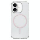 For iPhone 16 Clear Color PC Thin Circle MagSafe Phone Case(Pink) - 1