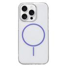 For iPhone 15 Pro Max Clear Color PC Thin Circle MagSafe Phone Case(Purple) - 1