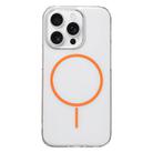 For iPhone 15 Pro Clear Color PC Thin Circle MagSafe Phone Case(Brown) - 1