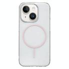 For iPhone 15 Plus / 14 Plus Clear Color PC Thin Circle MagSafe Phone Case(Pink) - 1