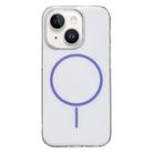 For iPhone 15 Plus / 14 Plus Clear Color PC Thin Circle MagSafe Phone Case(Purple) - 1