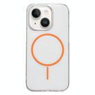 For iPhone 14 / 13 Clear Color PC Thin Circle MagSafe Phone Case(Orange) - 1
