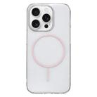 For iPhone 13 Pro Clear Color PC Thin Circle MagSafe Phone Case(Pink) - 1