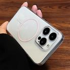 For iPhone 13 Pro Clear Color PC Thin Circle MagSafe Phone Case(Pink) - 2