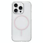 For iPhone 12 Pro Max Clear Color PC Thin Circle MagSafe Phone Case(Pink) - 1