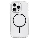 For iPhone 12 Pro Max Clear Color PC Thin Circle MagSafe Phone Case(Black) - 1