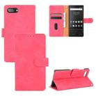 For BlackBerry KEY2 Solid Color Skin Feel Magnetic Buckle Horizontal Flip Calf Texture PU Leather Case with Holder & Card Slots & Wallet(Rose Red) - 1