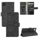 For BlackBerry Keyone Solid Color Skin Feel Magnetic Buckle Horizontal Flip Calf Texture PU Leather Case with Holder & Card Slots & Wallet(Black) - 1