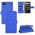 For BlackBerry Keyone Solid Color Skin Feel Magnetic Buckle Horizontal Flip Calf Texture PU Leather Case with Holder & Card Slots & Wallet(Blue) - 1