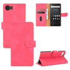 For BlackBerry Keyone Solid Color Skin Feel Magnetic Buckle Horizontal Flip Calf Texture PU Leather Case with Holder & Card Slots & Wallet(Rose Red) - 1