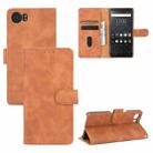 For BlackBerry Keyone Solid Color Skin Feel Magnetic Buckle Horizontal Flip Calf Texture PU Leather Case with Holder & Card Slots & Wallet(Brown) - 1