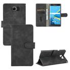 For BlackBerry Priv Solid Color Skin Feel Magnetic Buckle Horizontal Flip Calf Texture PU Leather Case with Holder & Card Slots & Wallet(Black) - 1