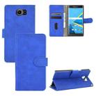 For BlackBerry Priv Solid Color Skin Feel Magnetic Buckle Horizontal Flip Calf Texture PU Leather Case with Holder & Card Slots & Wallet(Blue) - 1