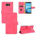 For BlackBerry Priv Solid Color Skin Feel Magnetic Buckle Horizontal Flip Calf Texture PU Leather Case with Holder & Card Slots & Wallet(Rose Red) - 1