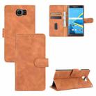 For BlackBerry Priv Solid Color Skin Feel Magnetic Buckle Horizontal Flip Calf Texture PU Leather Case with Holder & Card Slots & Wallet(Brown) - 1