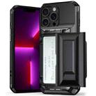 For iPhone 13 Pro Card Slot PC Hybrid TPU Combo Phone Case(Dark Grey) - 1