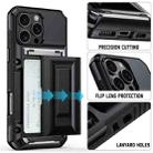 For iPhone 13 Pro Card Slot PC Hybrid TPU Combo Phone Case(Dark Grey) - 2