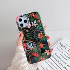 For iPhone 12 / 12 Pro Plating Splicing Pattern Soft TPU Protective Case(Black Background Flower) - 1