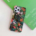 For iPhone 12 / 12 Pro Plating Splicing Pattern Soft TPU Protective Case(Black Background Flower) - 2