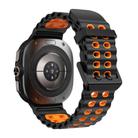 For Samsung Galaxy Watch Ultra 47mm Kalebol Ocean Two-tone Silicone Strap(Black Orange) - 3