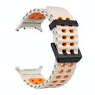 For Samsung Galaxy Watch Ultra 47mm Kalebol Ocean Two-tone Silicone Strap(Starlight Orange) - 2