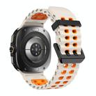 For Samsung Galaxy Watch Ultra 47mm Kalebol Ocean Two-tone Silicone Strap(Starlight Orange) - 3