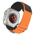 For Apple Watch 46mm / 49mm / 45mm / 44mm Kalebol Compass Nylon Loop Watch Strap(Black Orange) - 2