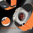 For Apple Watch 46mm / 49mm / 45mm / 44mm Kalebol Compass Nylon Loop Watch Strap(Black Orange) - 3