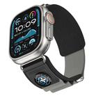 For Apple Watch 46mm / 49mm / 45mm / 44mm Kalebol Compass Nylon Loop Watch Strap(Black Grey) - 1