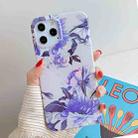 For iPhone 12 mini Laser Pattern Soft TPU Protective Case(White Background Blue Flower) - 2