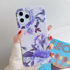 For iPhone 12 / 12 Pro Laser Pattern Soft TPU Protective Case(White Background Blue Flower) - 2