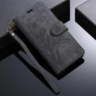 For Samsung Galaxy S24 FE 5G Orchid Butterfly Embossed Leather Phone Case(Black) - 2
