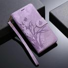 For Samsung Galaxy S24 FE 5G Orchid Butterfly Embossed Leather Phone Case(Purple) - 2