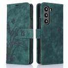 For Samsung Galaxy Z Fold6 Orchid Butterfly Embossed Leather Phone Case(Green) - 2