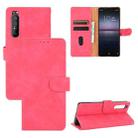 For Sony Xperia 1 II Solid Color Skin Feel Magnetic Buckle Horizontal Flip Calf Texture PU Leather Case with Holder & Card Slots & Wallet(Rose Red) - 1