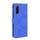 For Sony Xperia 5 Solid Color Skin Feel Magnetic Buckle Horizontal Flip Calf Texture PU Leather Case with Holder & Card Slots & Wallet(Blue) - 3