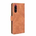 For Sony Xperia 5 Solid Color Skin Feel Magnetic Buckle Horizontal Flip Calf Texture PU Leather Case with Holder & Card Slots & Wallet(Brown) - 3