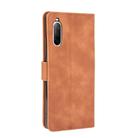 For Sony Xperia 10 II Solid Color Skin Feel Magnetic Buckle Horizontal Flip Calf Texture PU Leather Case with Holder & Card Slots & Wallet(Brown) - 3