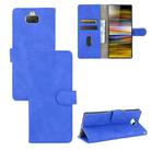 For Sony Xperia 10 Plus Solid Color Skin Feel Magnetic Buckle Horizontal Flip Calf Texture PU Leather Case with Holder & Card Slots & Wallet(Blue) - 1