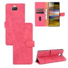 For Sony Xperia 10 Plus Solid Color Skin Feel Magnetic Buckle Horizontal Flip Calf Texture PU Leather Case with Holder & Card Slots & Wallet(Rose Red) - 1