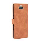 For Sony Xperia 10 Solid Color Skin Feel Magnetic Buckle Horizontal Flip Calf Texture PU Leather Case with Holder & Card Slots & Wallet(Brown) - 3