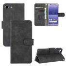 For Sony Xperia Ace Solid Color Skin Feel Magnetic Buckle Horizontal Flip Calf Texture PU Leather Case with Holder & Card Slots & Wallet(Black) - 1