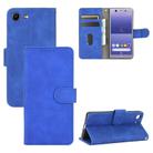 For Sony Xperia Ace Solid Color Skin Feel Magnetic Buckle Horizontal Flip Calf Texture PU Leather Case with Holder & Card Slots & Wallet(Blue) - 1