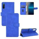 For Sony Xperia L4 Solid Color Skin Feel Magnetic Buckle Horizontal Flip Calf Texture PU Leather Case with Holder & Card Slots & Wallet(Blue) - 1