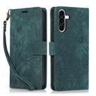 For Samsung Galaxy A36 5G Orchid Butterfly Embossed Leather Phone Case(Green) - 1