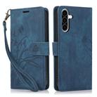 For Samsung Galaxy A36 5G Orchid Butterfly Embossed Leather Phone Case(Blue) - 1