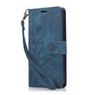 For Samsung Galaxy A36 5G Orchid Butterfly Embossed Leather Phone Case(Blue) - 2
