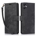 For Samsung Galaxy A06 Orchid Butterfly Embossed Leather Phone Case(Black) - 1