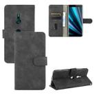 For Sony Xperia XZ3 Solid Color Skin Feel Magnetic Buckle Horizontal Flip Calf Texture PU Leather Case with Holder & Card Slots & Wallet(Black) - 1