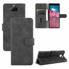 For Sony Xperia 8 Lite Solid Color Skin Feel Magnetic Buckle Horizontal Flip Calf Texture PU Leather Case with Holder & Card Slots & Wallet(Black) - 1